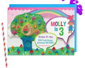 Trolls Inspired Birthday Party Invitation