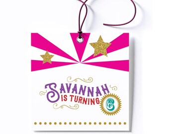 Personalized Circus Party Favor Tag/Stickers