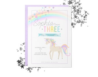 Magical Unicorn Birthday Party Invitation