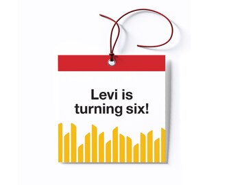 French Fry Birthday Favor Tags/Stickers