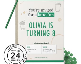 Latte Birthday Party Invitation