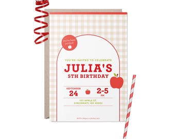 Autumn Apple Birthday Invitation