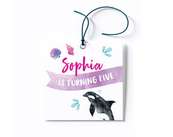 Personalized Ocean Birthday Party Favor Tags/Stickers
