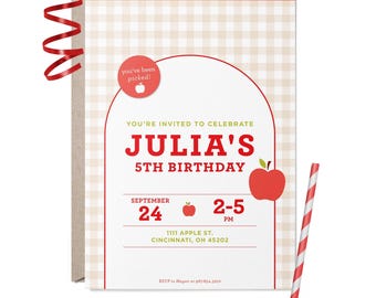 Autumn Apple Birthday Invitation