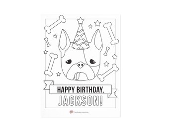 Personalized Puppy Birthday Coloring Page