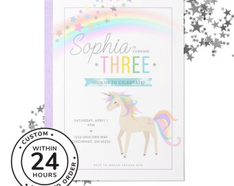 Magical Unicorn Birthday Party Invitation