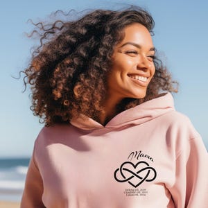 Personalized mom hoodie with child&#39;s name and year of birth, birthday gift, mom gift, personalized mom sweater, Mother&#39;s Day