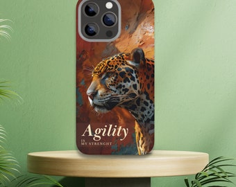 iPhone Slim Case, Jaguar, Motivationsspruch, schlankes und modernes Design, starker Schutz, ermöglicht kabelloses Laden, iPhone 15 bis X