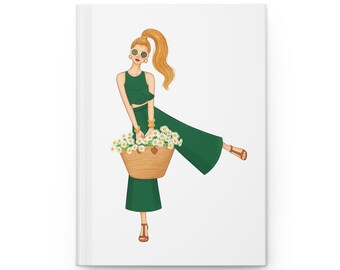 Stylish Floral Hardcover Journal for Creative Minds, Elegant Diary, Gift for Writers, Journaling, Goal Setting, Floral Design
