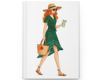 Summer Days Irish Girl Hardcover Journal for Creative Minds, Elegant Diary, Gift for Writers, Journaling, Goal Setting