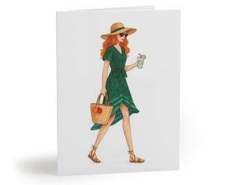 Summer Days Irish Girl Greeting Cards - Stylish Cards for Birthdays, Celebrations, Thank You, and More!