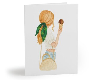 Chic Summer Irish Girl Greeting Cards - Stylish Cards for Birthdays, Celebrations, Thank You, and More!