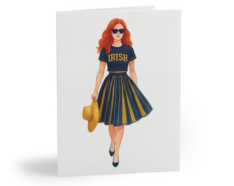 Stylish Summer Irish Girl Greeting Cards - Stylish Cards for Birthdays, Celebrations, Thank You, and More!