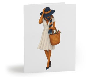 Chic Irish Girl Fashion Greeting Cards - Stylish Cards for Birthdays, Celebrations, Thank You, and More!