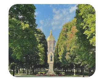 Serene Notre Dame Golden Dome Mouse Pad | Desk Accessory, Gift for Students, Office Decor, Home Office Essentials, Work from Home