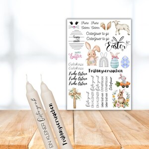 Candle tattoo, DIN A4 sheet, stickers for candles, candle stickers, water slide film