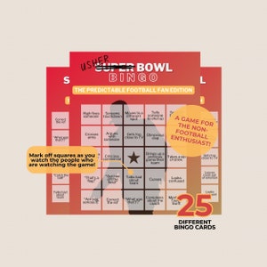 SUPER GROS JEU 2024 25 Jeu de cartes de bingo-test Usher pour le fan de football prévisible