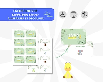 Tarjetas especiales Baby Shower de Time'S Up para imprimir - Tema selva