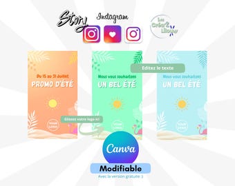 3 Plantillas/Modelos - Historia de Instagram - Tema de Verano