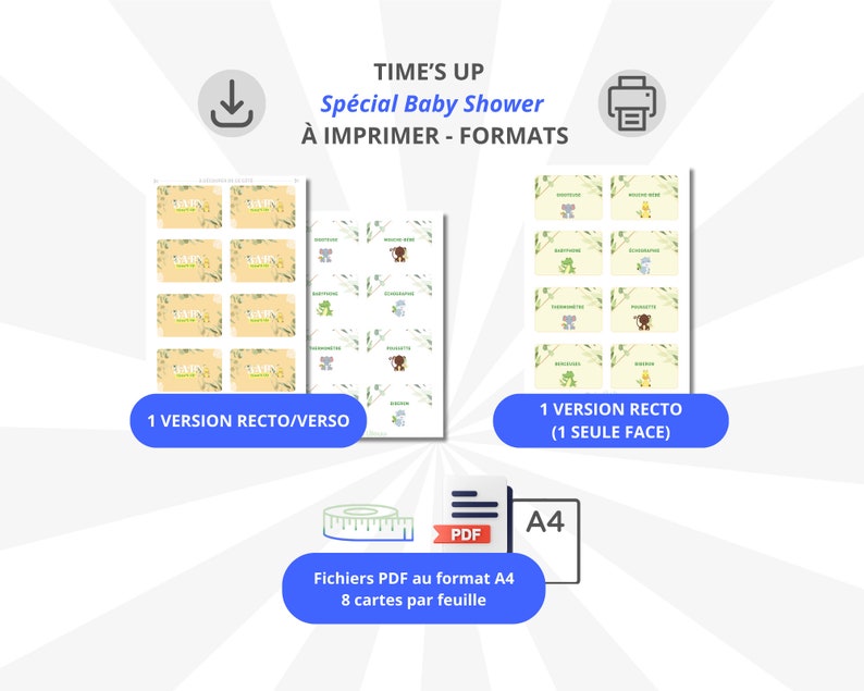 Tarjetas especiales de Baby Shower para imprimir de Time'S Up - Tema jungla femenina imagen 2