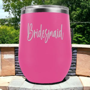 Personalized Tumbler, Bridesmaid Proposal Gift, Wine Tumbler, Coffee Cup, 12oz Stainless Steel Tumbler w/straw, Bachelorette, Liquor Cup