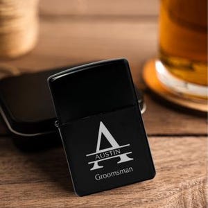 Personalized Groomsmen Lighter: Engraved Gift, Groomsman Proposal