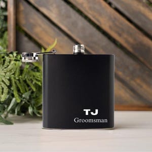 Custom Flask, Personalized 6oz Stainless Steel Flask, Printed Flask, Birthday Gift, Anniversary Gift, Father&#39;s Day Gift, Best Man gift