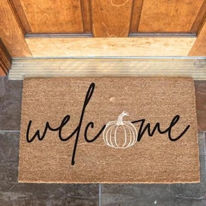 Pumpkin Welcome Mat, Pumpkin Doormat, Fall Doormat, Fall Decor, Doormat for Fall, Fall Door Mat, Pumpkin Welcome Mat, Fall Farmhouse Decor