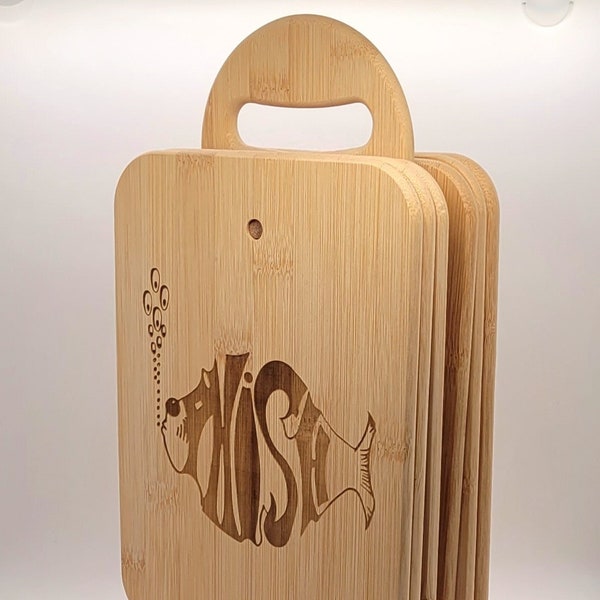 Phish inspired - Etched Bamboo Cutting Boards / Serving Boards - Buy 5 and get a 6th one and stand for free!