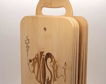 Phish inspired - Etched Bamboo Cutting Boards / Serving Boards - Buy 5 and get a 6th one and stand for free!