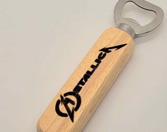 Metallica - Etched Wood Bottle Opener