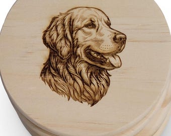 Golden Retriever Coasters or Magnets Set – Engraved Wood, Dog Lover Gift, Golden Retriever Gift, Rustic Home Decor, Ready to Ship Gift