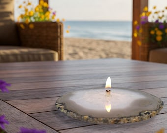 Natural Agate Oil Lamp Forever Wick Candle Gift Box for relaxation gift boxed