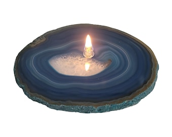 Teal Agate Oil Lamp - Relaxation gift for him and her