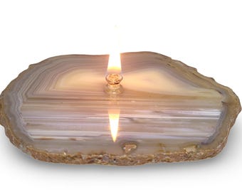 Natural Agate Lamp Forever Wick Candle for relaxation gift boxed