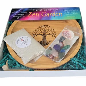 Tree of Life Zen Garden, Crystal Zen Garden, Gemstone Zen Garden, Natural Etched Zen Garden, Mini Zen Garden, Zen Garden Kit