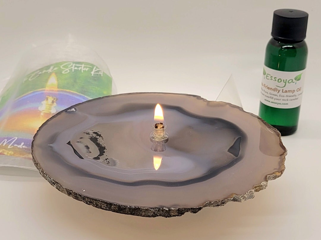 Agate Candle Natural Handmade Rock Candle, FREE Starter Kit W/ Natural