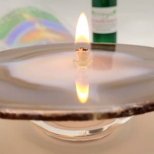 Agate Candle Oil Lamp Natural for Her Candle Gift with natural lamp oil
