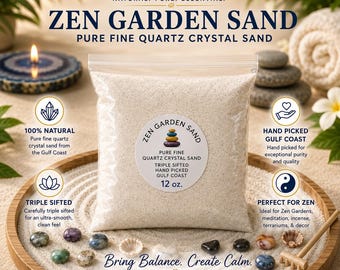 White Quartz Sand for Zen Gardens | Fine Incense Sand | Sugar Sand for Resin Burning, Crafts, Meditation & DIY Décor