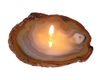 Handmade Agate Oil Candle, Natural Geode Lamp, Aromatherapy Diffuser
