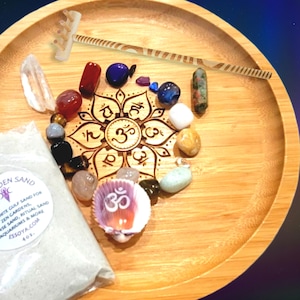 Chakra Mandala Zen Garden Gemstone Crystal Zen Garden Japanese Zen Garden  Desk Zen Garden  Mini Zen Garden  Zen Garden Kit