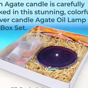 Each Agate candle is carefully packed in this stunning, colorful forever candle Agate Oil Lamp Gift Box Set.