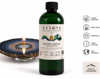 ESSOYA Natural Lamp Oil | Clean Burning, Non-Toxic, Odorless, Eco-Friendly Refill
