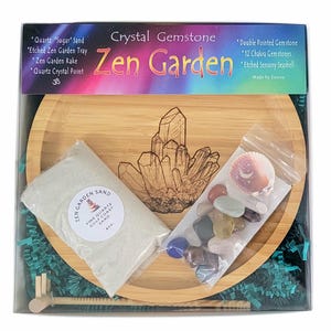 Crystal Gemstone Zen Garden Crystal Zen Garden Japanese Zen Garden  Desk Zen Garden  Mini Zen Garden  Zen Garden Kit