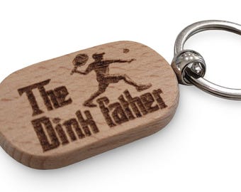 The Dink Father Pickleball Wooden Keychain – Etched Dad Gift for Pickleball Lovers