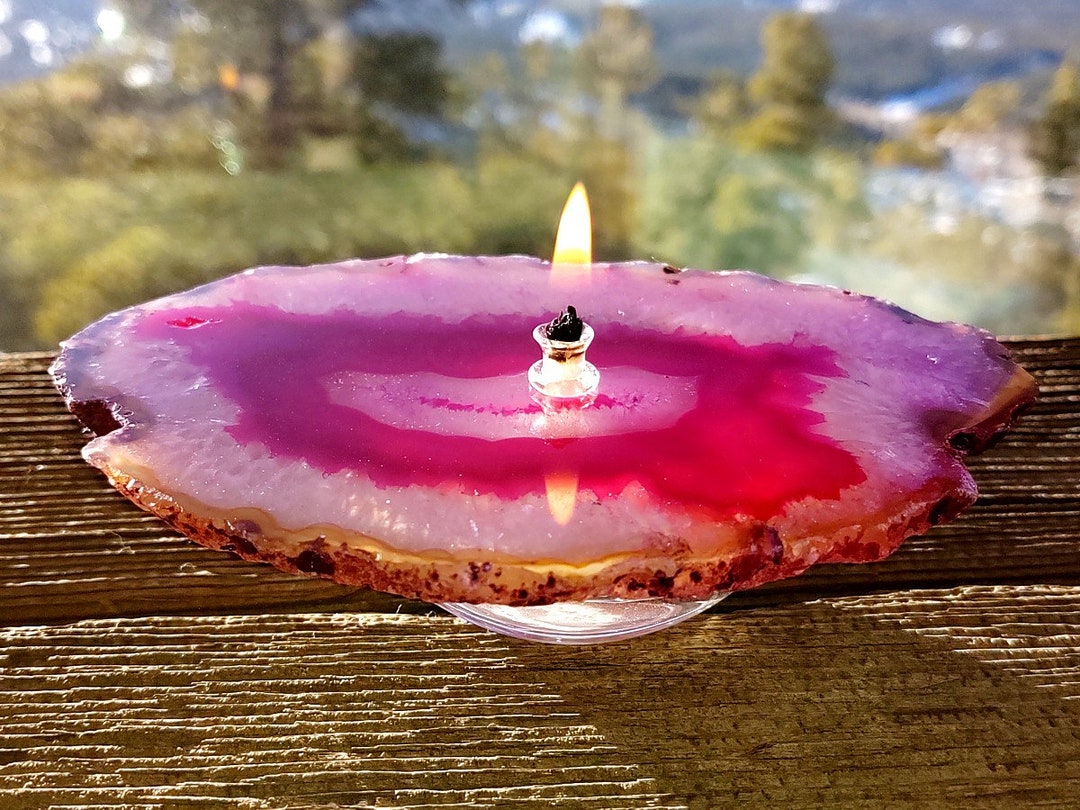 Agate Candle Pink Handmade Rock Candle FREE Starter Kit W/ Etsy