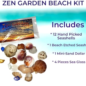 Beach Zen Garden Kit, Mini Zen Garden, Seashell Zen Garden Kit, Zen Garden Beach Kit, Desktop Zen Garden Kit, Japanese Zen Garden Kit