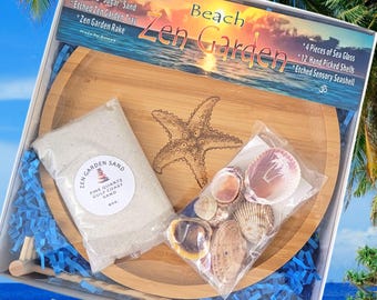 Starfish Beach Zen Garden – Mini Coastal Sand Garden | Stress Relief Desk Decor | Relaxation Gift