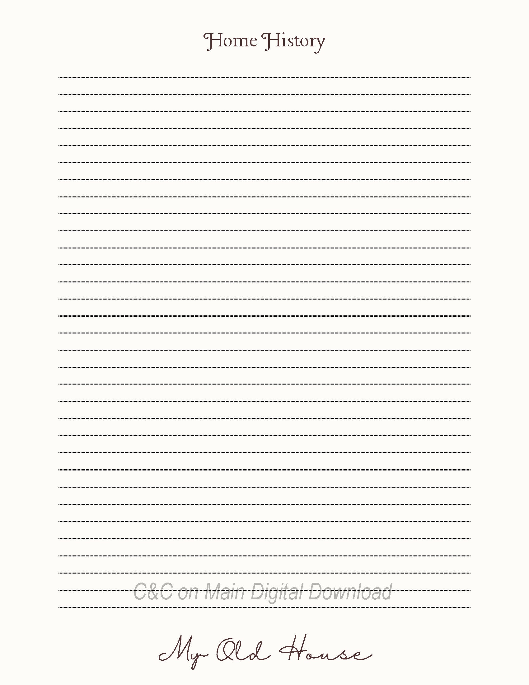 My Old House Journal Printable Version DIGITAL DOWNLOAD 30 PAGES - Etsy