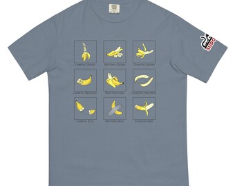 Kaliumaangedreven T-shirt met uitlijningstabel voor bananen